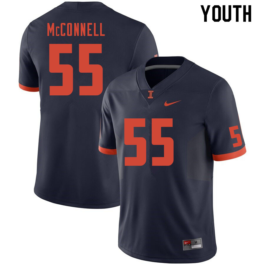 Youth #55 Sed McConnell Illinois Fighting Illini College Football Jerseys Sale-Navy